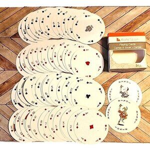 Kate Spain Circular Playing Cards Vintage in Box Never Used